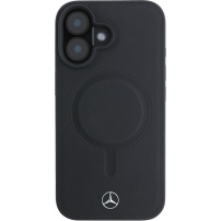 Mercedes Smooth Leather kryt s MagSafe pro iPhone 16 - černý