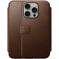 Nomad Modern Leather Folio flipové pouzdro s MagSafe pro iPhone 15 Pro Max - hnědé