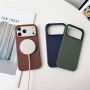Ochranný kryt s textilním povrchem a MagSafe pro iPhone 16 - hnědý