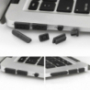 12v1 silikonové protiprachové záslepky portů pro MacBook Air 11" / Air 13" / Pro 13" / Pro 15" - černé
