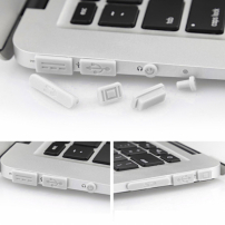 12v1 silikonové protiprachové záslepky portů pro MacBook Pro Retina 13" / 15" a Air 11" / 13" - bílé