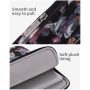 Brašna se vzorem modrých květin pro iPad do 11" / MacBook do 12" - černá