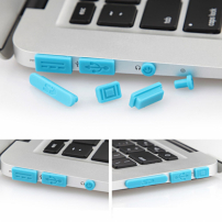 12v1 silikonové protiprachové záslepky portů pro MacBook Pro Retina 13" / 15" a Air 11" / 13" - modré