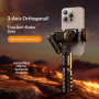 CYKE Q18 Bluetooth selfie tyč s tripodem, Gimbal stabilizátorem a světlem pro iPhone - černá