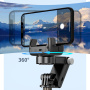CYKE Q18 Bluetooth selfie tyč s tripodem, Gimbal stabilizátorem a světlem pro iPhone - černá