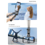 CYKE Q18 Bluetooth selfie tyč s tripodem, Gimbal stabilizátorem a světlem pro iPhone - černá