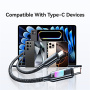 USAMS SJ750 opletený nabíjecí a datový kabel s podsvícením - USB-C na USB-C - 1,2 m - černý