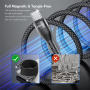 ENKAY magnetický opletený nabíjecí a datový kabel - USB-C na USB-C - 2 m - černý