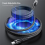 ENKAY magnetický opletený nabíjecí a datový kabel - USB-C na USB-C - 2 m - bílý