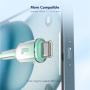 ENKAY Ice Clear opletený nabíjecí a datový kabel - USB-C na USB-C - 1 m - oranžový