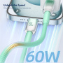 ENKAY Ice Clear opletený nabíjecí a datový kabel - USB-C na USB-C - 1 m - černý
