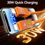 USAMS SJ776 opletený nabíjecí a datový kabel s podsvícením - USB-C na Lightning - 1,2 m - černý
