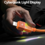 USAMS SJ776 opletený nabíjecí a datový kabel s podsvícením - USB-C na Lightning - 1,2 m - černý