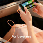 USAMS SJ776 opletený nabíjecí a datový kabel s podsvícením - USB-C na Lightning - 1,2 m - černý