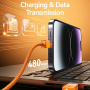 USAMS SJ776 opletený nabíjecí a datový kabel s podsvícením - USB-C na Lightning - 1,2 m - černý