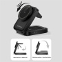 HT-541 3v1 skládací magnetický bezdrátový stojánek s podsvícením pro iPhone / Apple Watch / AirPods - 15W - černý