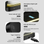HT-541 3v1 skládací magnetický bezdrátový stojánek s podsvícením pro iPhone / Apple Watch / AirPods - 15W - černý