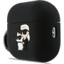 Karl Lagerfeld 3D Logo NFT Karl and Choupette silikonový obal pro AirPods Pro 3 - černý