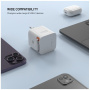 FIXED GaN sada adaptéru s portem USB-C a výsuvného kabelu USB-C - 65W - bílá