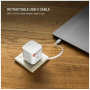 FIXED GaN sada adaptéru s portem USB-C a výsuvného kabelu USB-C - 65W - bílá