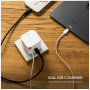 FIXED GaN sada adaptéru s portem USB-C a výsuvného kabelu USB-C - 65W - bílá