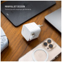 FIXED GaN sada adaptéru s portem USB-C a výsuvného kabelu USB-C - 65W - bílá
