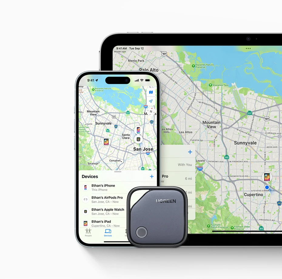 UGREEN CM816 smart lokátor s podporou Find My - tmavě šedý