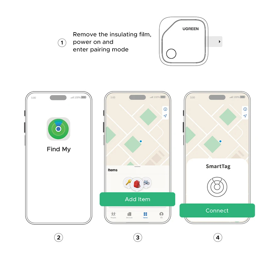 UGREEN CM816 smart lokátor s podporou Find My - tmavě šedý UGREEN CM816 smart lokátor s podporou Find My - tmavě šedý