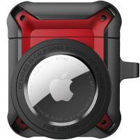 2v1 super odolný ochranný obal pro AirPods 1 / 2 / AirTag 1 / 2 - červený