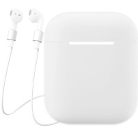 LANKILIN silikonový obal se šňůrkou proti ztrátě pro AirPods 1 / 2 - bílý