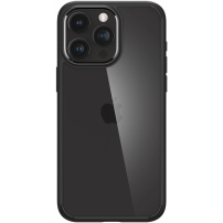 Spigen Crystal Hybrid transparentní kryt s barevným rámečkem pro iPhone 15 Pro - černý