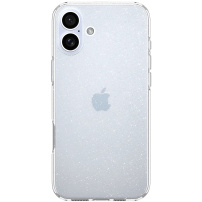 Spigen Liquid Crystal Glitter třpytivý kryt pro iPhone 16 Plus - stříbrný