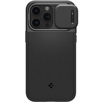 Spigen Optik Armor odolný kryt s posuvnou krytkou kamery a MagSafe pro iPhone 15 Pro Max - černý