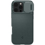 Spigen Optik Armor odolný kryt s posuvnou krytkou kamery a MagSafe pro iPhone 16 Pro Max - tmavě zelený