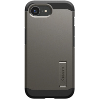 Spigen Tough Armor odolný kryt se stojánkem a MagSafe pro iPhone 16e / 17e - tmavě šedý