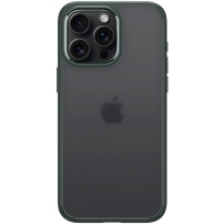 Spigen Ultra Hybrid matný transparentní kryt s barevným rámečkem pro iPhone 15 Pro Max - tmavě zelený