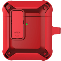 Super odolný obal s karabinou pro AirPods 1 / 2 - červený