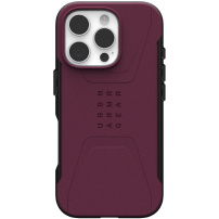 UAG Civilian odolný kryt s MagSafe pro iPhone 16 Pro - vínový