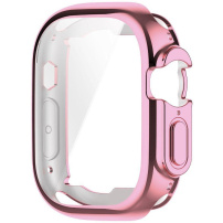 ENKAY pouzdro z měkkého plastu s ochranou displeje pro Apple Watch Ultra 49mm - růžové