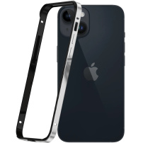 Ochranný rámeček pro iPhone 12 Pro Max / 13 Pro Max / 14 Plus - černostříbrný