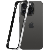 Ochranný rámeček pro iPhone 15 Pro Max - černostříbrný