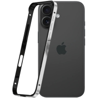 Ochranný rámeček pro iPhone 16 Plus - černostříbrný