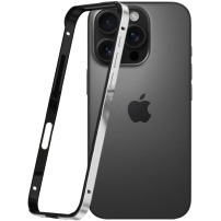 Ochranný rámeček pro iPhone 16 Pro Max - černostříbrný