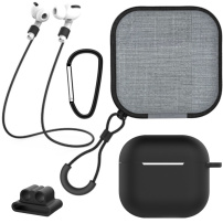 Praktická sada 5v1 pro AirPods 4 / 5 - černá