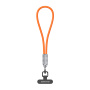 DUX DUCIS 2v1 silikonový nabíjecí a datový kabel a poutko - USB-C na USB-C - 30 cm - oranžový