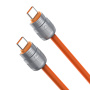 DUX DUCIS 2v1 silikonový nabíjecí a datový kabel a poutko - USB-C na USB-C - 30 cm - oranžový