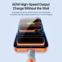 DUX DUCIS 2v1 silikonový nabíjecí a datový kabel a poutko - USB-C na USB-C - 30 cm - oranžový