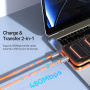 DUX DUCIS 2v1 silikonový nabíjecí a datový kabel a poutko - USB-C na USB-C - 30 cm - oranžový
