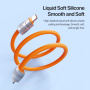 DUX DUCIS 2v1 silikonový nabíjecí a datový kabel a poutko - USB-C na USB-C - 30 cm - oranžový