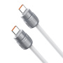 DUX DUCIS 2v1 silikonový nabíjecí a datový kabel a poutko - USB-C na USB-C - 30 cm - bílý